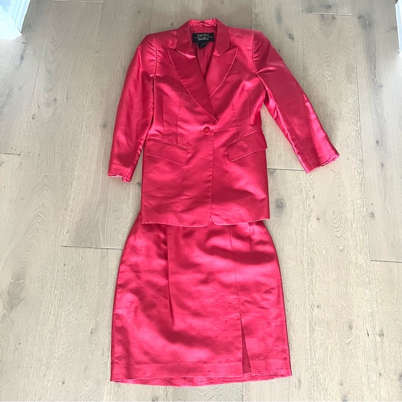 Escada Jackets & Blazers - Vintage Escada red blazer and skirt set size 8